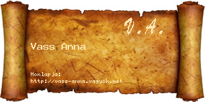 Vass Anna névjegykártya