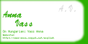 anna vass business card